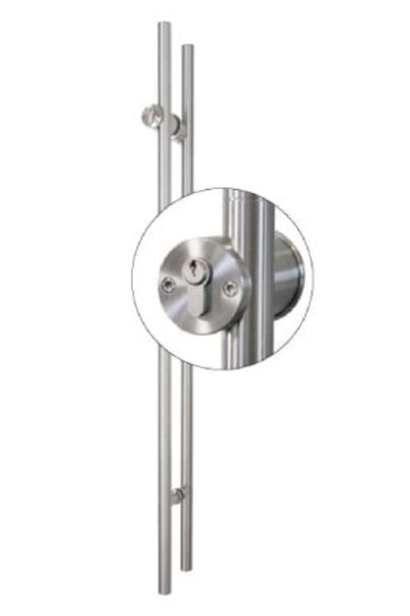 TG.1150.PZ Stiletto Locking Pair Barn Door Handle